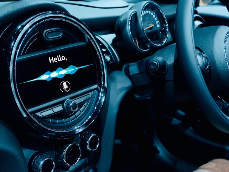 A close-up view of an AI-enabled car dashboard or digital cockpit.