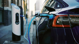 electric vehicle at charge point