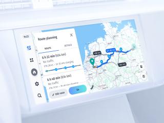 graphic depicting HERE Navigation on navigation system