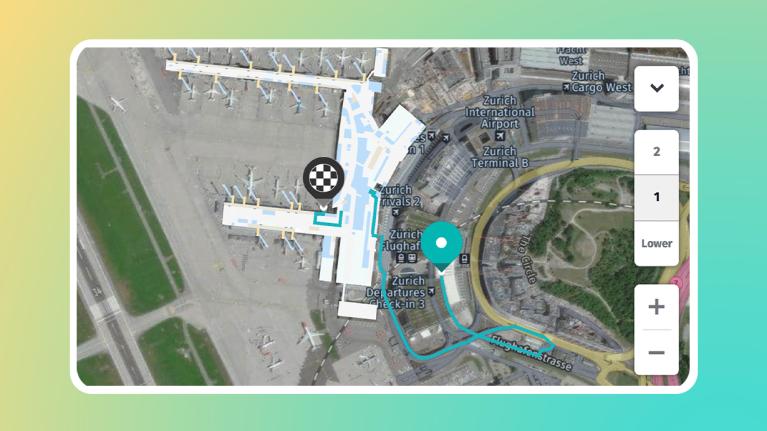 View of Vienna airport with HERE Indoor Map Navigation