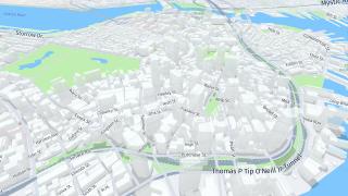 3D map view of Boston
