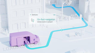 graphic of delivery driver following routing information