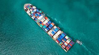 Container ship on the high seas
