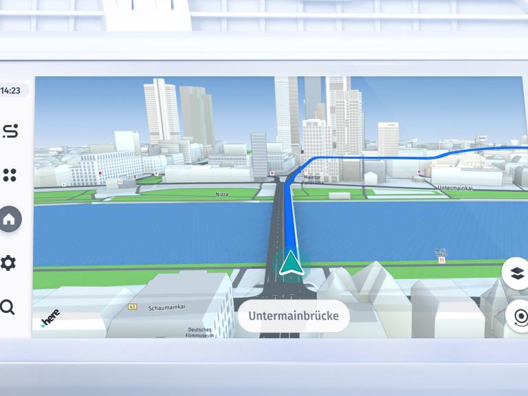 graphic depicting HERE Navigation on navigation system