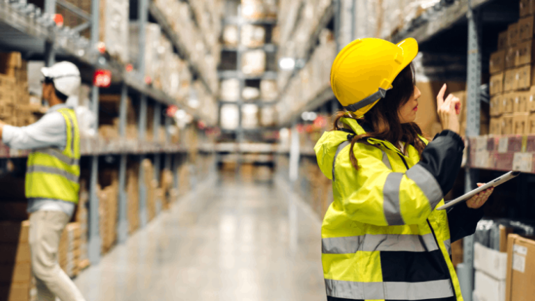 People working in a warehouse