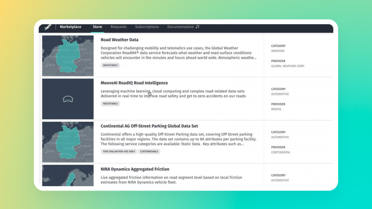 marketplace on HERE platform