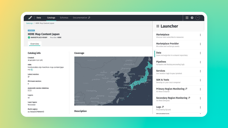 marketplace on HERE platform