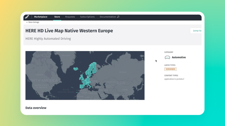 marketplace on HERE platform