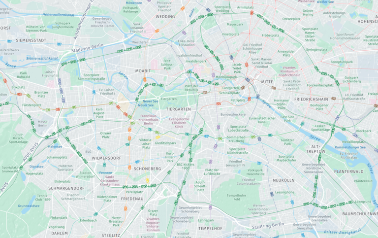 HERE SDK visualization of the public transit system